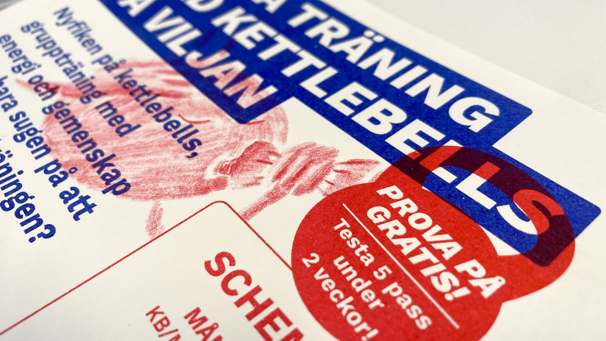 Viljan Träningsklubb flyer – detalj